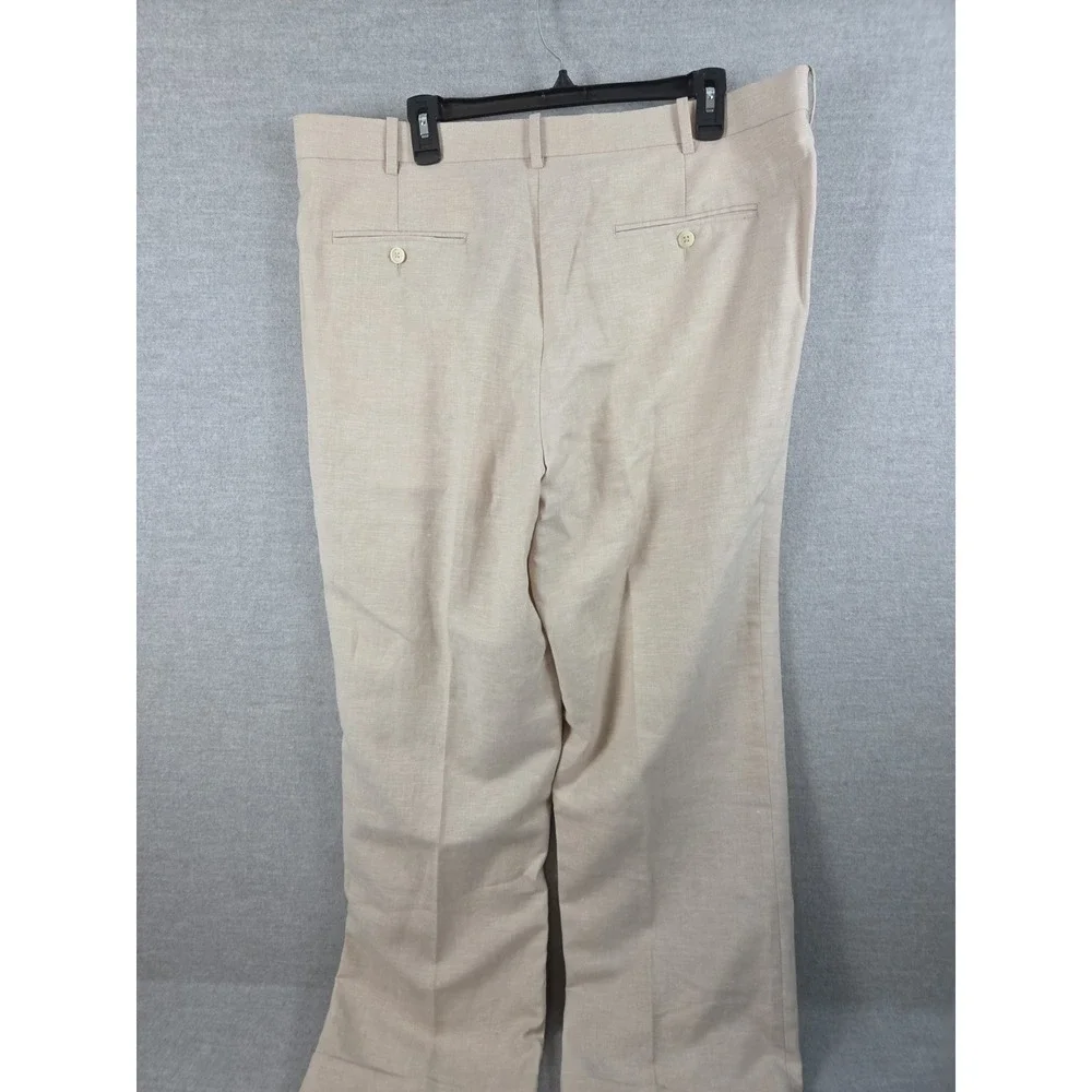 Perry Ellis Folio‎ Flex Mens Pants 38x30 Linen Blend Retro Pleated Cuffed Preppy